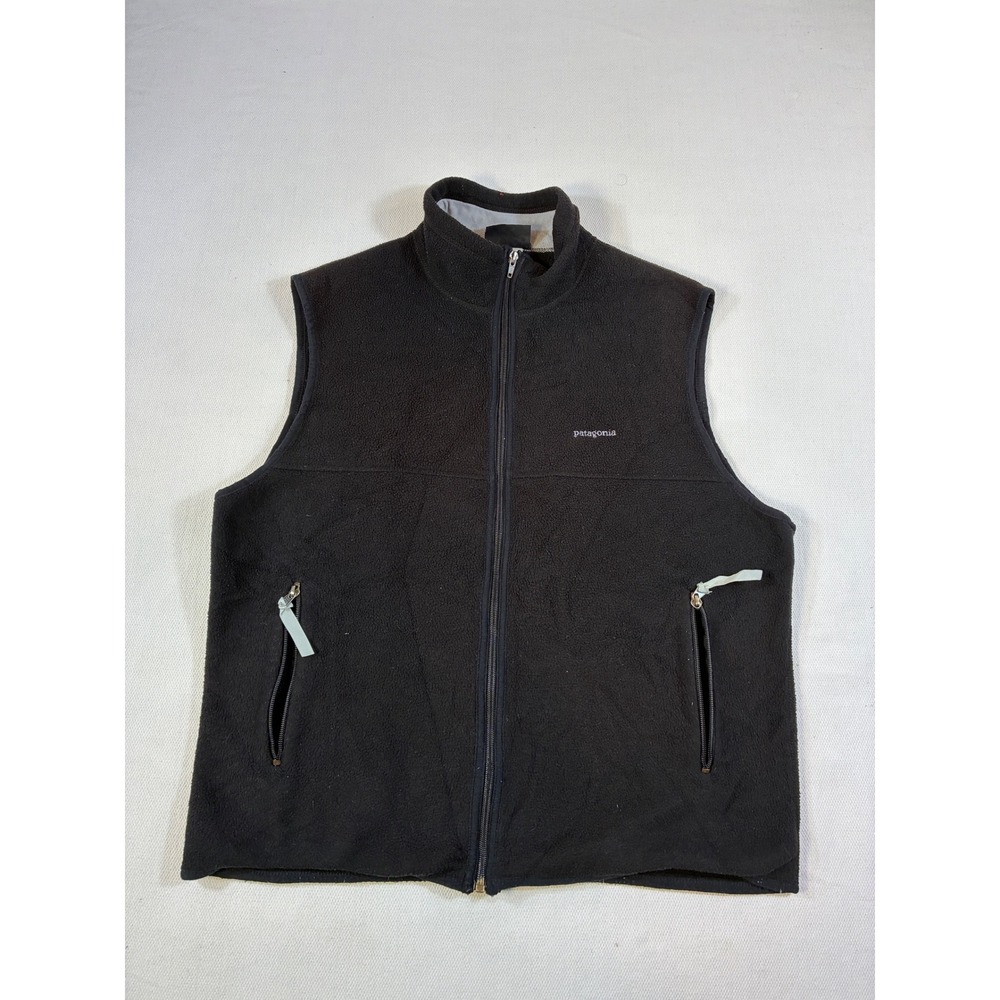 Vintage‎ Patagonia Synchilla Fleece Vest Mens Large Black Full Zip 25183 F4